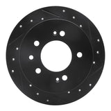 R1 Concepts 07-10 Hyundai Elantra Rear Right Drilled & Slotted Black Brake Rotor by R1 Concepts RNC-633-03024R