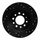 R1 Concepts 07-08 Hyundai Tiburon Rear Left Drilled & Slotted Black Brake Rotor by R1 Concepts RNC-633-03025L