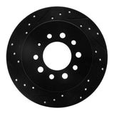 R1 Concepts 07-08 Hyundai Tiburon Rear Left Drilled & Slotted Black Brake Rotor by R1 Concepts RNC-633-03025L