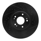 R1 Concepts 09-14 Hyundai Genesis Sedan Front Right Drilled & Slotted Black Brake Rotor by R1 Concepts RNC-633-03028R