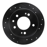 R1 Concepts 09-16 Hyundai Tucson Rear Right Drilled & Slotted Black Brake Rotor by R1 Concepts RNC-633-03029R