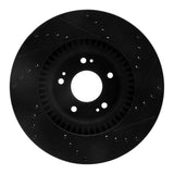 R1 Concepts 09-11 Hyundai Genesis Sedan Front Left Drilled & Slotted Black Brake Rotor by R1 Concepts RNC-633-03030L