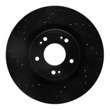 R1 Concepts 09-11 Hyundai Genesis Sedan Front Left Drilled & Slotted Black Brake Rotor by R1 Concepts RNC-633-03030L