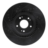 R1 Concepts 09-11 Hyundai Genesis Sedan Front Right Drilled & Slotted Black Brake Rotor by R1 Concepts RNC-633-03030R