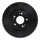 R1 Concepts 09-11 Hyundai Genesis Sedan Front Right Drilled & Slotted Black Brake Rotor by R1 Concepts RNC-633-03030R