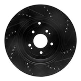 R1 Concepts 10-16 Hyundai Genesis Coupe Rear Left Drilled & Slotted Black Brake Rotor by R1 Concepts RNC-633-03031L
