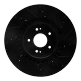 R1 Concepts 10-16 Hyundai Genesis Coupe Front Left Drilled & Slotted Black Brake Rotor by R1 Concepts RNC-633-03032L
