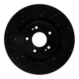 R1 Concepts 10-16 Hyundai Genesis Coupe Front Left Drilled & Slotted Black Brake Rotor by R1 Concepts RNC-633-03032L