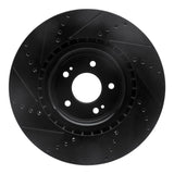 R1 Concepts 10-16 Hyundai Genesis Coupe Front Right Drilled & Slotted Black Brake Rotor by R1 Concepts RNC-633-03032R