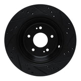 R1 Concepts 11-17 Hyundai Equus Rear Left Drilled & Slotted Black Brake Rotor by R1 Concepts RNC-633-03035L