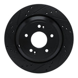 R1 Concepts 11-17 Hyundai Equus Rear Left Drilled & Slotted Black Brake Rotor by R1 Concepts RNC-633-03035L
