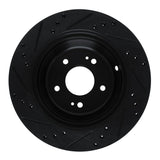 R1 Concepts 11-17 Hyundai Equus Rear Right Drilled & Slotted Black Brake Rotor by R1 Concepts RNC-633-03035R