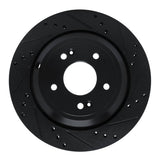 R1 Concepts 11-17 Hyundai Equus Rear Right Drilled & Slotted Black Brake Rotor by R1 Concepts RNC-633-03035R