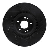 R1 Concepts 11-17 Genesis G80 Front Left Drilled & Slotted Black Brake Rotor by R1 Concepts RNC-633-03036L