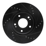 R1 Concepts 2011-2025 Hyundai Elantra Coupe Front Left Drilled & Slotted Black Brake Rotor by R1 Concepts RNC-633-03038L