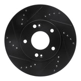 R1 Concepts 2011-2025 Hyundai Elantra Coupe Front Left Drilled & Slotted Black Brake Rotor by R1 Concepts RNC-633-03038L