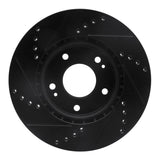 R1 Concepts 2011-2025 Hyundai Elantra GT Front Right Drilled & Slotted Black Brake Rotor by R1 Concepts RNC-633-03038R