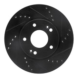R1 Concepts 2011-2025 Hyundai Elantra GT Front Right Drilled & Slotted Black Brake Rotor by R1 Concepts RNC-633-03038R