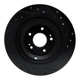 R1 Concepts 09-20 Genesis G80 Rear Left Drilled & Slotted Black Brake Rotor by R1 Concepts RNC-633-03039L