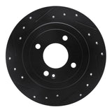R1 Concepts 12-25 Dodge Attitude (Mexico) Rear Left Drilled & Slotted Black Brake Rotor by R1 Concepts RNC-633-03041L