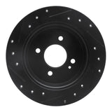 R1 Concepts 12-25 Dodge Attitude (Mexico) Rear Right Drilled & Slotted Black Brake Rotor by R1 Concepts RNC-633-03041R
