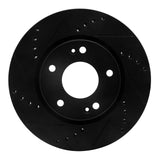 R1 Concepts 01-05 Hyundai Santa Fe Front Left Drilled & Slotted Black Brake Rotor by R1 Concepts RNC-633-03043L