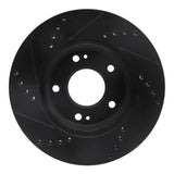 R1 Concepts 01-05 Hyundai Santa Fe Front Right Drilled & Slotted Black Brake Rotor by R1 Concepts RNC-633-03043R