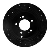 R1 Concepts 01-16 Hyundai Santa Fe Rear Left Drilled & Slotted Black Brake Rotor by R1 Concepts RNC-633-03044L