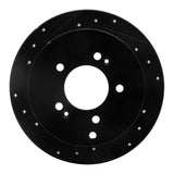R1 Concepts 01-16 Hyundai Santa Fe Rear Left Drilled & Slotted Black Brake Rotor by R1 Concepts RNC-633-03044L