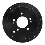 R1 Concepts 01-16 Hyundai Santa Fe Rear Right Drilled & Slotted Black Brake Rotor by R1 Concepts RNC-633-03044R