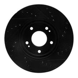 R1 Concepts 01-06 Hyundai Santa Fe Front Left Drilled & Slotted Black Brake Rotor by R1 Concepts RNC-633-03045L