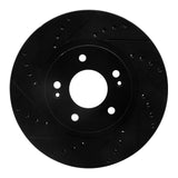 R1 Concepts 01-06 Hyundai Santa Fe Front Left Drilled & Slotted Black Brake Rotor by R1 Concepts RNC-633-03045L