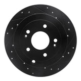 R1 Concepts 07-09 Hyundai Santa Fe Rear Right Drilled & Slotted Black Brake Rotor by R1 Concepts RNC-633-03046R