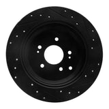 R1 Concepts 07-12 Hyundai Veracruz Rear Left Drilled & Slotted Black Brake Rotor by R1 Concepts RNC-633-03048L