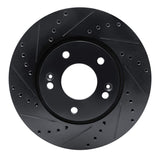 R1 Concepts 07-09 Hyundai Santa Fe Front Left Drilled & Slotted Black Brake Rotor by R1 Concepts RNC-633-03049L