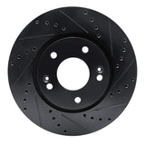 R1 Concepts 07-09 Hyundai Santa Fe Front Right Drilled & Slotted Black Brake Rotor by R1 Concepts RNC-633-03049R