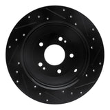 R1 Concepts 10-21 Hyundai Santa Fe Rear Left Drilled & Slotted Black Brake Rotor by R1 Concepts RNC-633-03050L