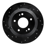 R1 Concepts 10-21 Hyundai Santa Fe Rear Left Drilled & Slotted Black Brake Rotor by R1 Concepts RNC-633-03050L