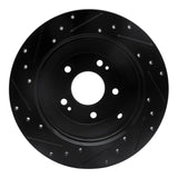 R1 Concepts 10-21 Hyundai Santa Fe XL Rear Right Drilled & Slotted Black Brake Rotor by R1 Concepts RNC-633-03050R