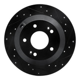 R1 Concepts 10-21 Hyundai Santa Fe XL Rear Right Drilled & Slotted Black Brake Rotor by R1 Concepts RNC-633-03050R