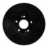 R1 Concepts 10-13 Hyundai Santa Fe Front Left Drilled & Slotted Black Brake Rotor by R1 Concepts RNC-633-03051L