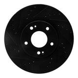 R1 Concepts 10-13 Hyundai Santa Fe Front Left Drilled & Slotted Black Brake Rotor by R1 Concepts RNC-633-03051L