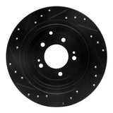 R1 Concepts 16-22 Hyundai Tucson Rear Right Drilled & Slotted Black Brake Rotor by R1 Concepts RNC-633-03052R