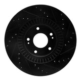 R1 Concepts 13-20 Hyundai Santa Fe Sport Front Left Drilled & Slotted Black Brake Rotor by R1 Concepts RNC-633-03053L