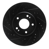 R1 Concepts 15-25 Hyundai Kona EV Front Left Drilled & Slotted Black Brake Rotor by R1 Concepts RNC-633-03054L