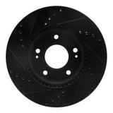 R1 Concepts 17-22 Hyundai Ioniq Front Right Drilled & Slotted Black Brake Rotor by R1 Concepts RNC-633-03055R