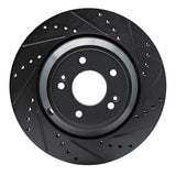 R1 Concepts 18-23 Genesis G70 Rear Right Drilled & Slotted Black Brake Rotor by R1 Concepts RNC-633-03056R