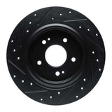 R1 Concepts -25 Hyundai Santa Fe Rear Right Drilled & Slotted Black Brake Rotor by R1 Concepts RNC-633-03060R