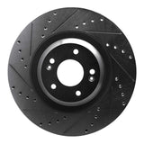 R1 Concepts -22 Hyundai Veloster N Front Left Drilled & Slotted Black Brake Rotor by R1 Concepts RNC-633-03061L