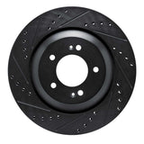 R1 Concepts 2019-2025 Hyundai Elantra N Rear Left Drilled & Slotted Black Brake Rotor by R1 Concepts RNC-633-03062L